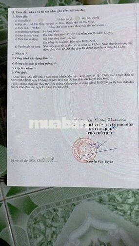 Bán đất 100m² giá 1tỷ6 đường Huỳnh Thị Mài gần Chợ Tân Hiệp, Hóc Môn