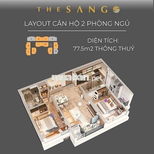 BÁN CĂN 2PN - 77.5m2 GIÁ 4 TỶ & VIEW BIỂN, CITY SIÊU ĐẸP.