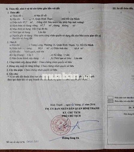 CHÍNH CHỦ CẦN BÁN NHÀ HXH NƠ TRANG LONG, BÌNH THẠNH. GIÁ 5TỶ850 TL