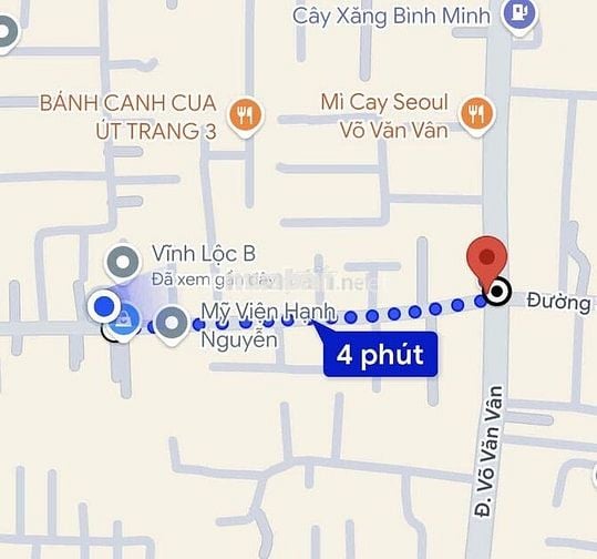 Đất dân cư hiện hữu , 76m2 đường 3B Võ Văn Vân, Tân Vĩnh Lộc