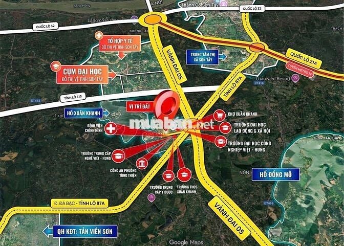 Bán lô góc 50m2 TT thị xã Sơn Tây Hà Nội chỉ 1tyxx