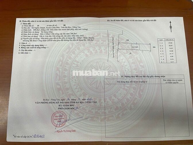 🔥 BÁN ĐẤT MẶT TIỀN ĐƯỜNG SỐ 6 – XÃ NGHĨA THÀNH GẦN KCN CHÂU ĐỨC  🔥