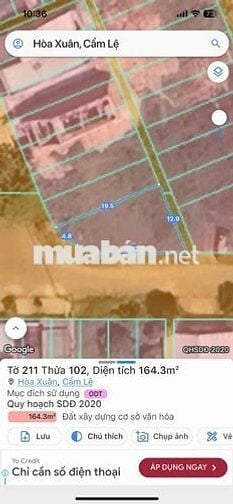 BÁN ĐẤT 2 MẶT TIỀN GẦN CHỢ MIẾU BÔNG, HOÀ XUÂN, ĐÀ NẴNG