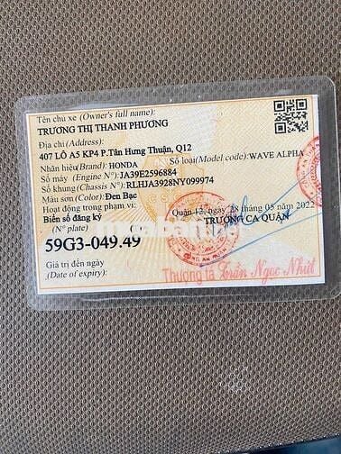 WAVE 2022 xe cọp, biển víp4949, thành phố, 9 chủ