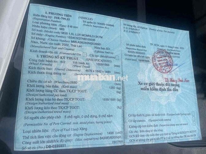 MG5 2022 Luxury bản Full kịch nóc 1 chủ mua mới