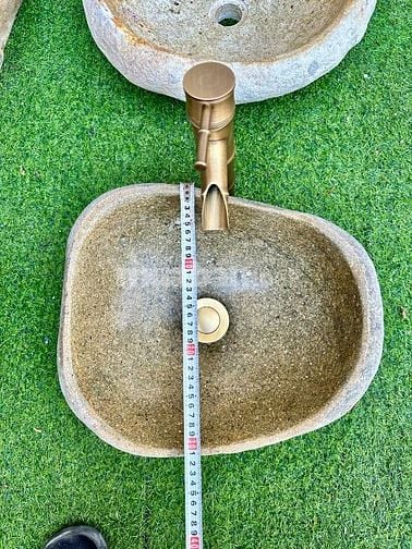 Bồn rửa mặt, rửa tay Lavabo đá tự nhiên màu vàng HD-LBD01