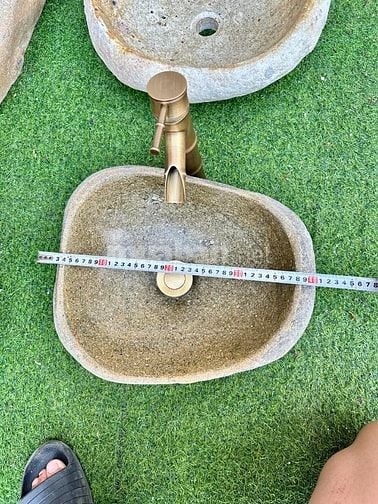 Bồn rửa mặt, rửa tay Lavabo đá tự nhiên màu vàng HD-LBD01