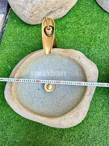Bồn rửa mặt, rửa tay Lavabo đá tự nhiên màu vàng HD-LBD01
