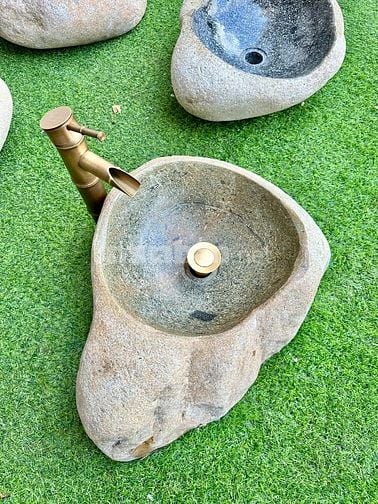 Bồn rửa mặt, rửa tay Lavabo đá tự nhiên màu vàng HD-LBD01