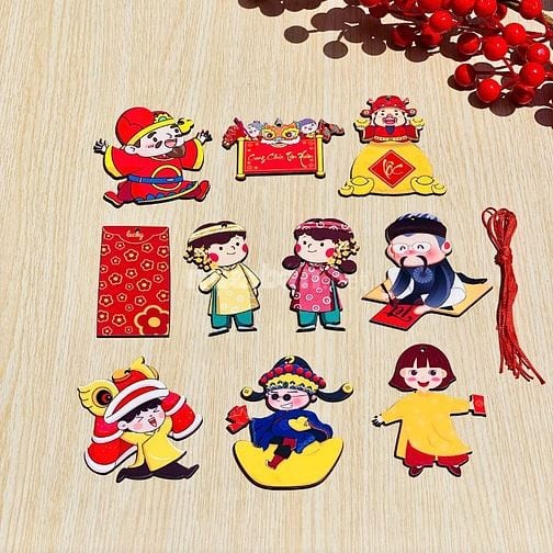 tag gỗ trang trí thiết kế in Uv khắc laser theo yêu cầu sỉ lẻ 10k/1cái