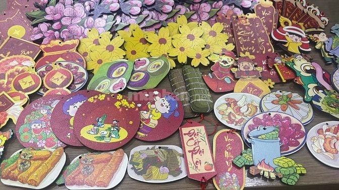 tag gỗ trang trí thiết kế in Uv khắc laser theo yêu cầu sỉ lẻ 10k/1cái