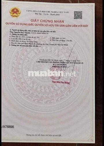 Bán Nhà tại An Phú Sát chợ Phú phong, 2,999 tỷ, 63.2m2, 3PN, 2WC