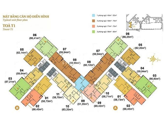 Căn hộ Masteri Thảo Điền bán gồm 2 phòng ngủ tầng cao view đẹp 64m2