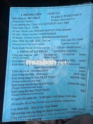 Ford Ranger 2024 Raptor 2.0L 4x4 AT - 58000 km