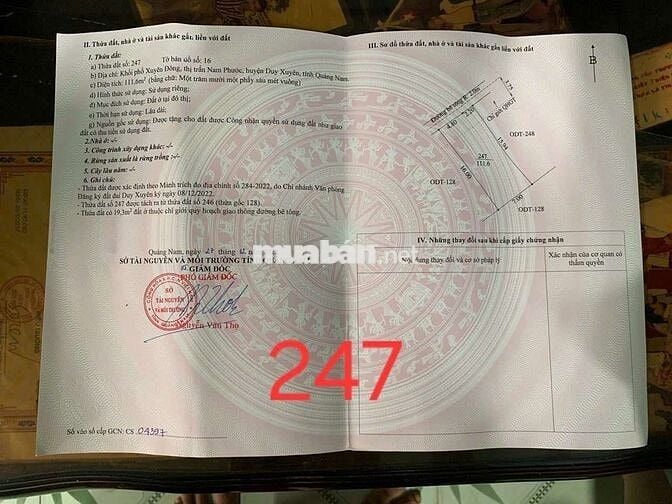 Bán lô đất kiệt đường âu . Nam Phước.tp đn