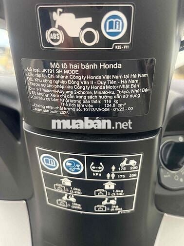 Honda SH Mode 2025 Xám 588 km