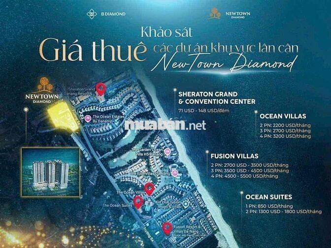 Newtown Diamond căn hộ 2PN mặt biển rẻ nhất hàng gốc CĐT