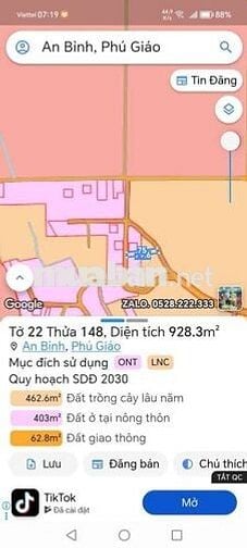 Bán đất 2 mặt tiền An Bình 83. Ngay KCN. Giá nát
