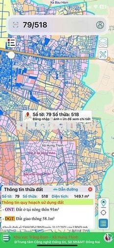 Đất nền sổ riêng thổ cư Hưng Thịnh 1t050 dt 149m2 kinh doanh buôn bán