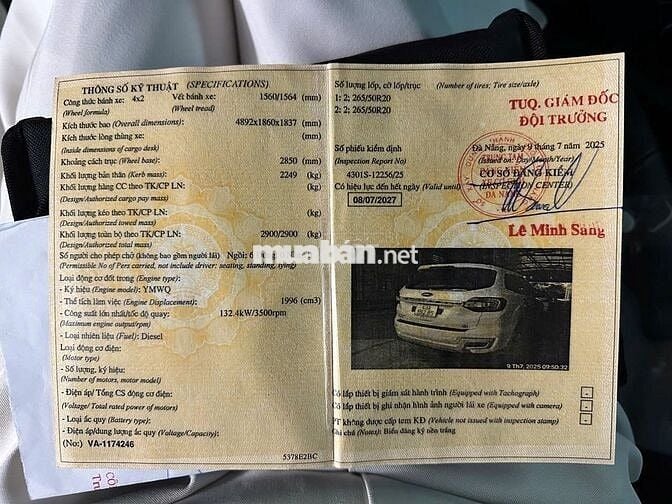 Ford Everest 2020 Titanium 2.0L AT 4x2 - 95000 km