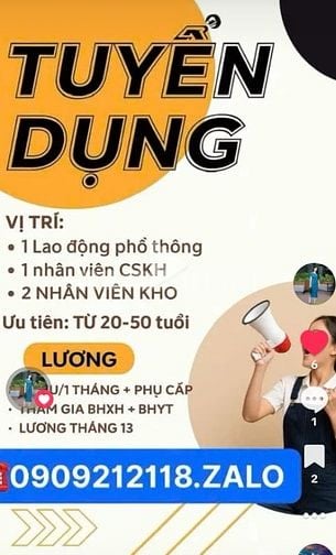 TUYỂN 2 KẾ TOÁN VÀ 2 NHÂN SỰ TUYỂN DỤNG, ĐÀO TẠO LÀM LÂU DÀI