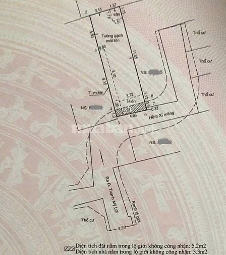 Bán nhà 69,1 m2 hẻm betong 3,5m , p Thạnh Mỹ Lợi 