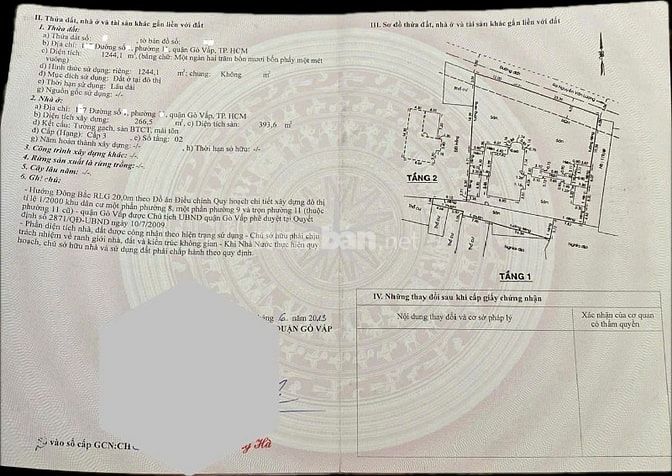 Bán Gấp Biệt Thự sân vườn :Đường Thống Nhất, P11, Quận Gò Vấp, Tp.HCM