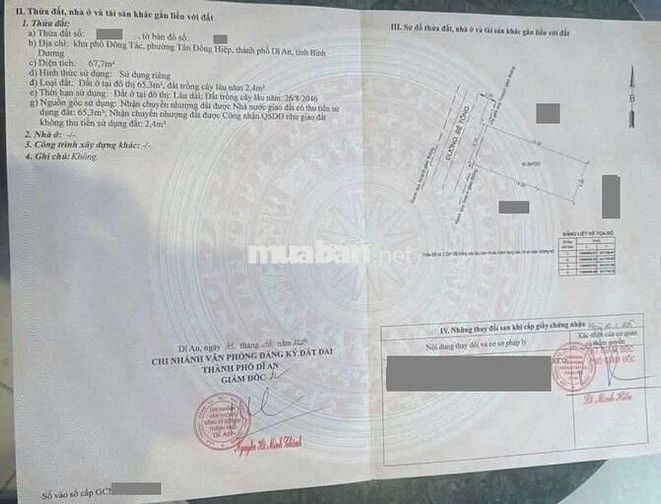 Đất gần chợ Dĩ An 1, phường Tp Dĩ An