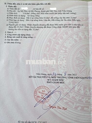 Đất nền đẹp Mỹ Phú, Mỹ Phong, Mỹ Tho(chính chủ)