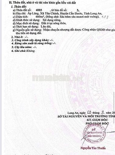 bán 5 sổ đất thổ cư gần chợ Tân cảnh , cần đước LA