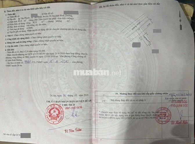 Đất mặt tiền phường Tân Bình Tp Dĩ An