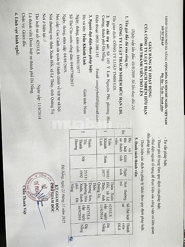 Cập nhật thông tin địa chỉ trụ sở 