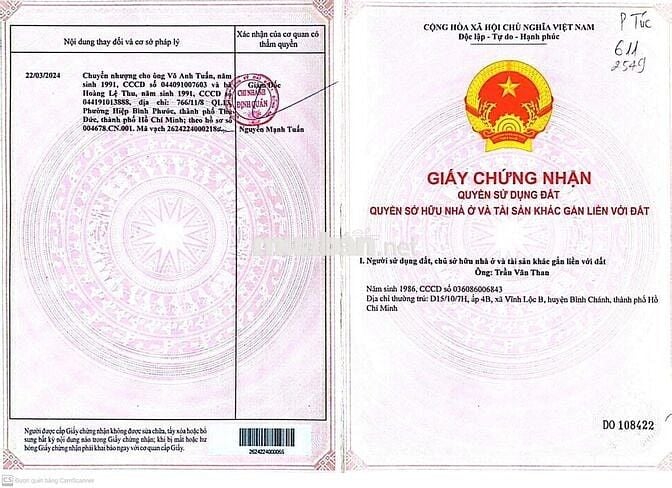 BÁN 2 SÀO ĐẤT MẶT TIỀN NHỰA BA CÔ