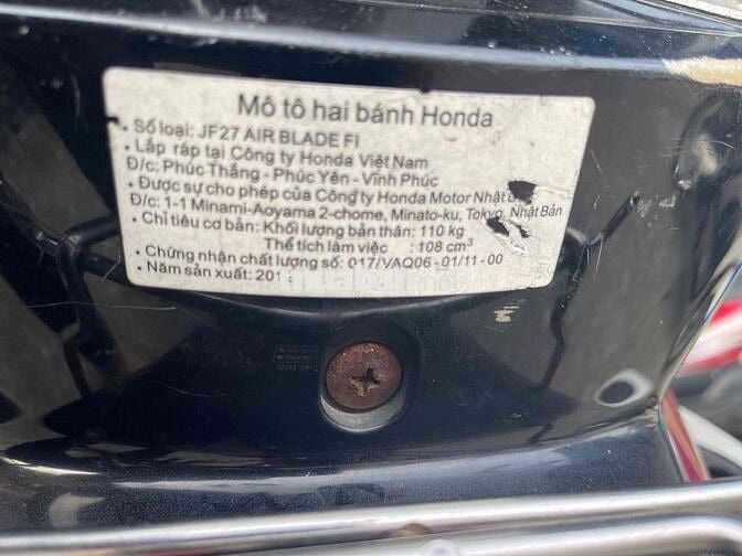 Ab Fi 110 -2012 Chính chủ