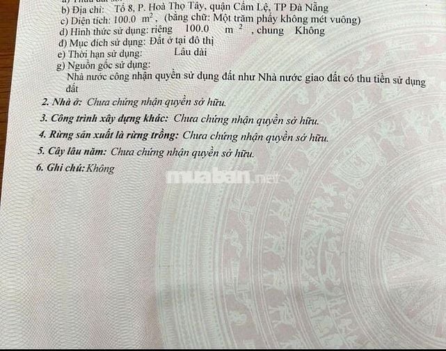 ✅Bán lô đất 100m sạch đẹp ngang 8m10 nở hậu,Làm được 2 cái nhà.
