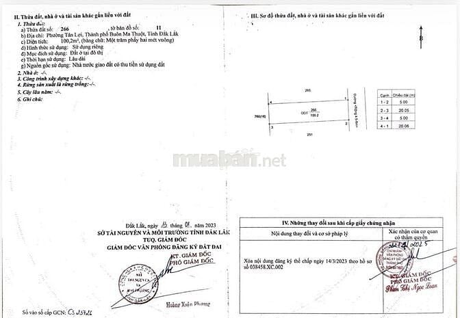 Bán 4 lô đất thổ cư hẻm 442 Ymon, phường Buôn ma thuột