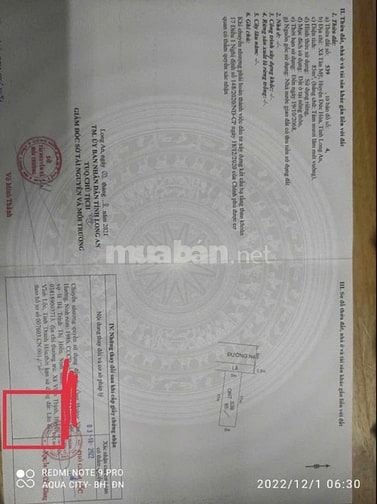 Đât khu dân cư Hưng Long - sổ hồng chính chủ 1ty300