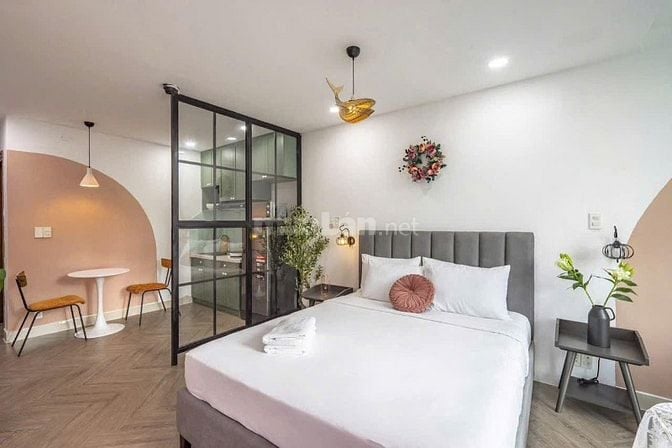 Cho Thuê Căn hộ 1PN Ban Công – Full Nội Thất Cao Cấp – Máy Giặt Riêng 