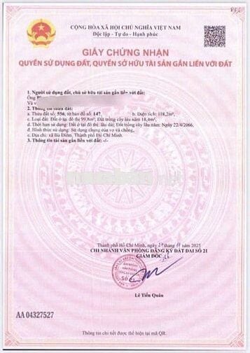 Đất 5 x 23 đường nhựa 6m (5 lô liền kề) sau chợ Xuân Thới Thượng