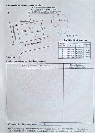 Chính chủ bán Nhà Lô Góc 2 Mặt Tiền Đường Trương Định, Tân Mai, TP Bi