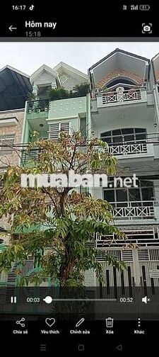 Nhà 4 tầng mặt tiền đường 84 cao lỗ p4 q8 DT 4m x 20m trệt 3 lầu