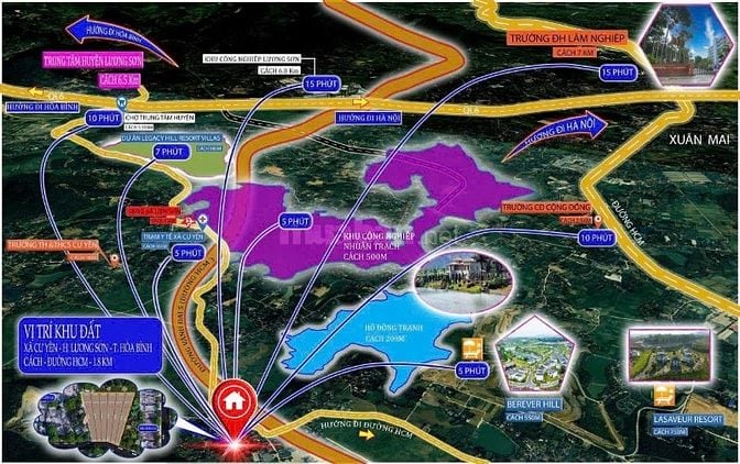 400-450m2 giá hơn 4 triệu/m2 Lương Sơn, Hòa Bình