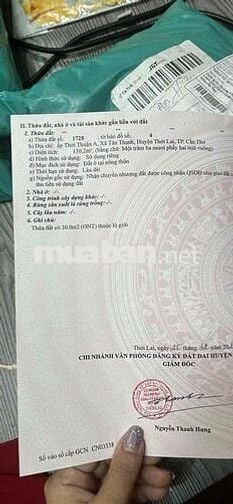 ĐẤT FULL THỔ CƯ 260TR GẦN VIỆN LÚA Ô MÔN