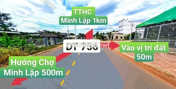 BÁN GẤP LÔ ĐẤT NGAY CHỢ MINH LẬP MẶT TIỀN 20M ĐƯỜNG NHỰA