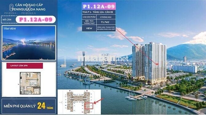 Cực Hiếm căn hộ 2PN view trực diện sông Hàn- Sổ Hồng sở hữu lâu dài