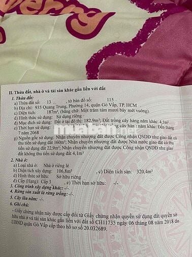 🏡 NHÀ MẶT TIỀN GÒ VẤP ĐỊA CHỈ 935 QUANG TRUNG PHƯỜNG 14 GÒ VẤP HCM