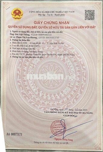 Cần bán lô đất kiệt 718/30 TCV