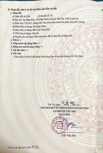 Bán nền thổ cư Nhựt Ninh Tân Trụ Long An