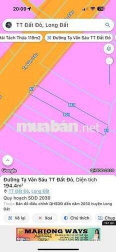 ĐẤT MẶT TIỀN KINH DOANH BUÔN BÁN TẠI THỊ TRẤN ĐẤT ĐỎ, BRVT CẦN BÁN
