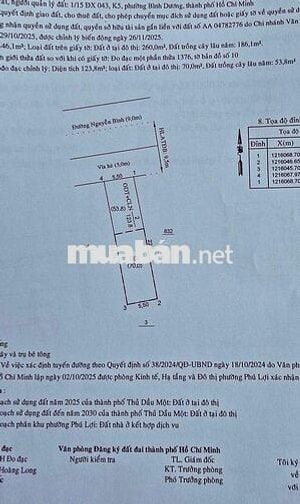 ĐẤT MẶT TIỀN NGUYỄN BÌNH NGANG 5,5m Phú Lợi TDM